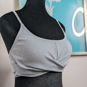Light Gray Twist Front Crop Top